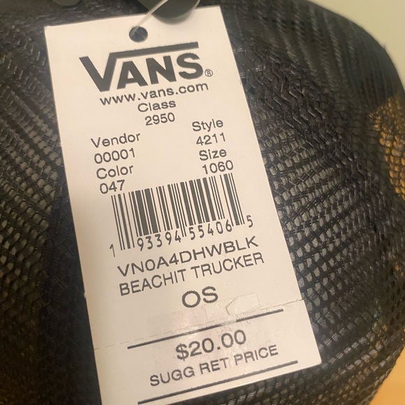 Vans Hat Cap Snap Back Black Pink Trucker Skateboard Skater Mesh Back Mens - Picture 10 of 13